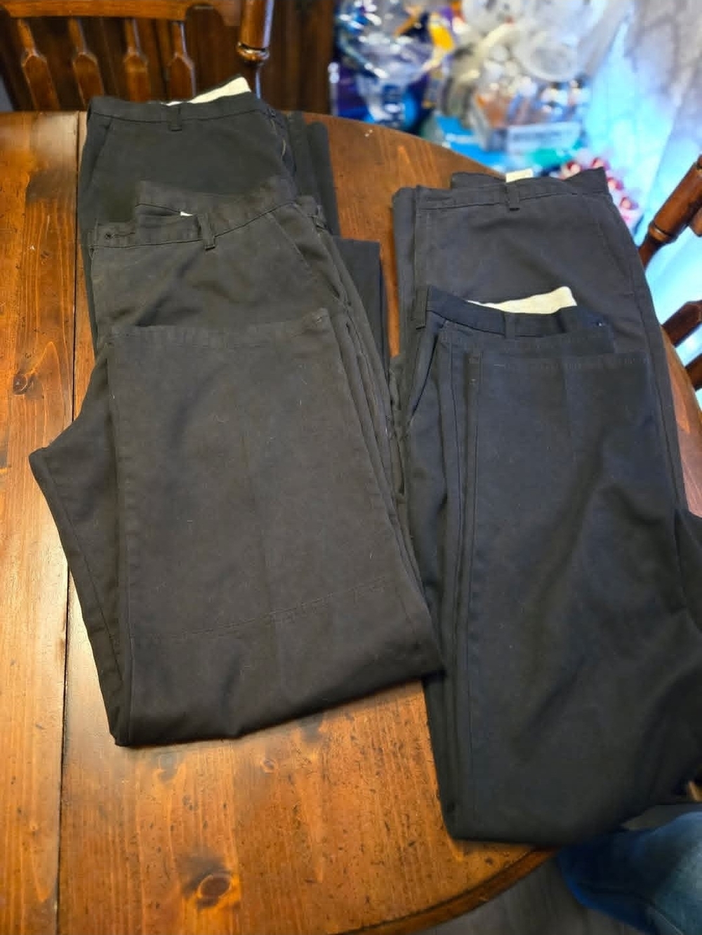Men's Black Straight-Leg Pants - Classic Workwear Style